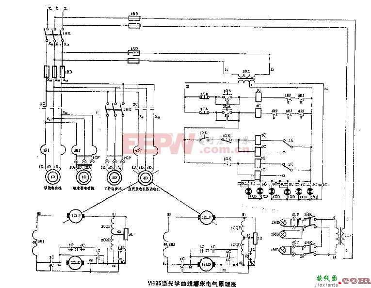 M695型光学曲线磨床电气原理图  第1张