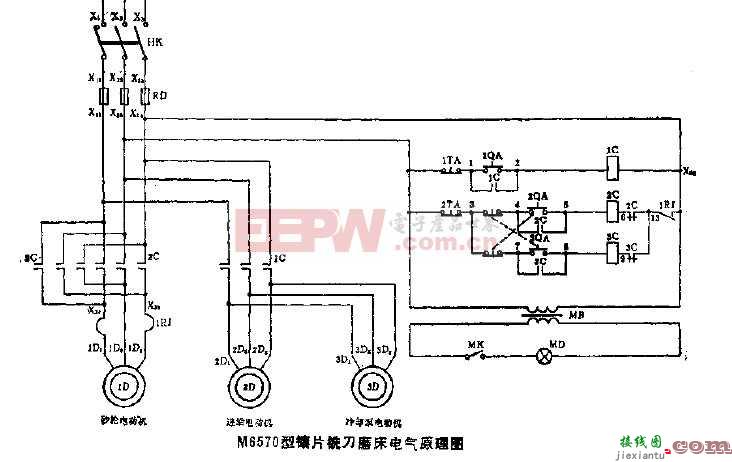 M6570型镶片铣刀磨床电气原理图  第1张