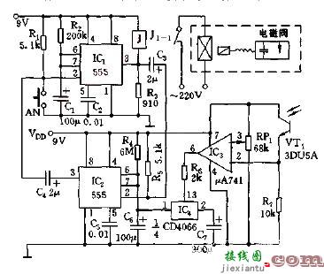 自动冲厕节水控制器电路图  第1张