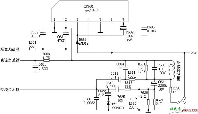 uPC1378H组成的场输出电路图  第1张