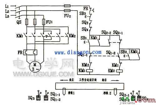 三相异步电动机自动往返控制电路接线图原理讲解  第1张