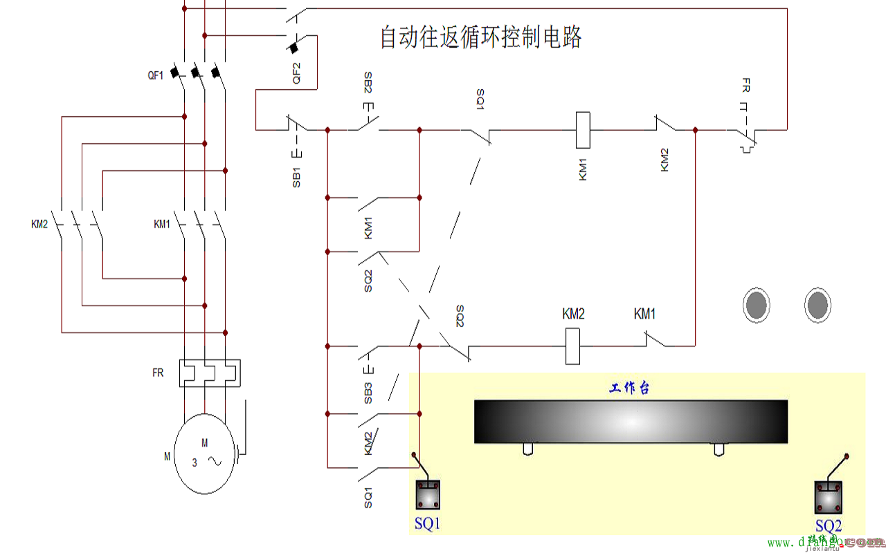 自动往返循环控制电路图及工作原理  第1张