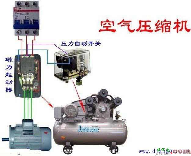 三相空气压缩机线路接线图  第1张