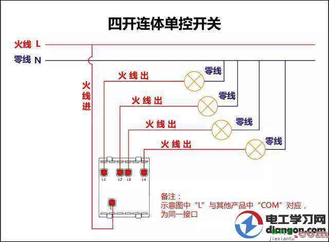 家装电工最全开关接线图,单控、双控、三控，赶紧收藏！  第3张