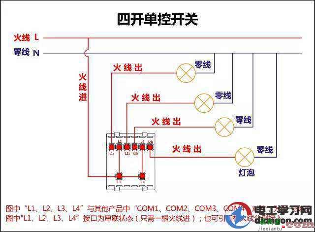 家装电工最全开关接线图,单控、双控、三控，赶紧收藏！  第8张