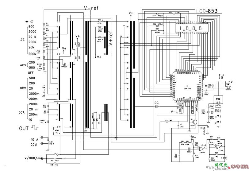 优利德万用表原理图_28款优利德万用表原理图  第1张