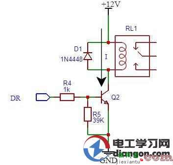 三极管驱动继电器电路图  第1张