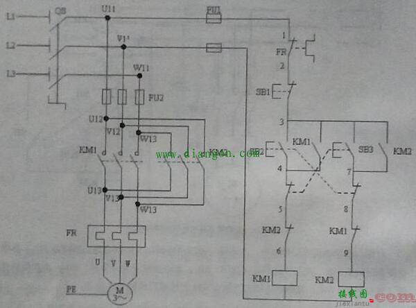 电动机正反转电气控制原理图工作原理  第1张