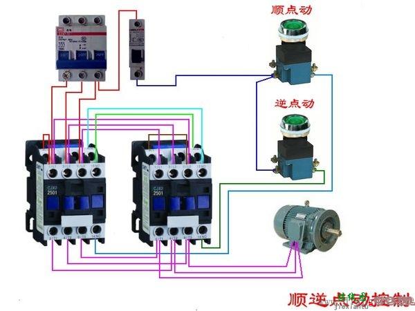 点动控制电机顺、逆转电路图和接线图  第2张