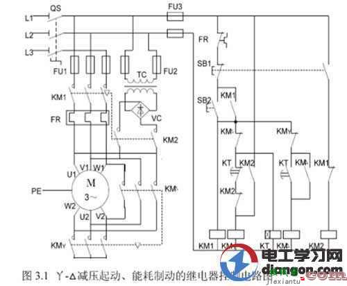 星三角加能耗制动电路图  第1张