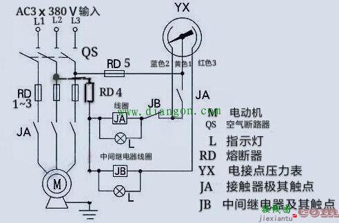 电接点压力表控制电路图  第1张