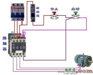 380v电机加接触器加开关的接线图  第1张