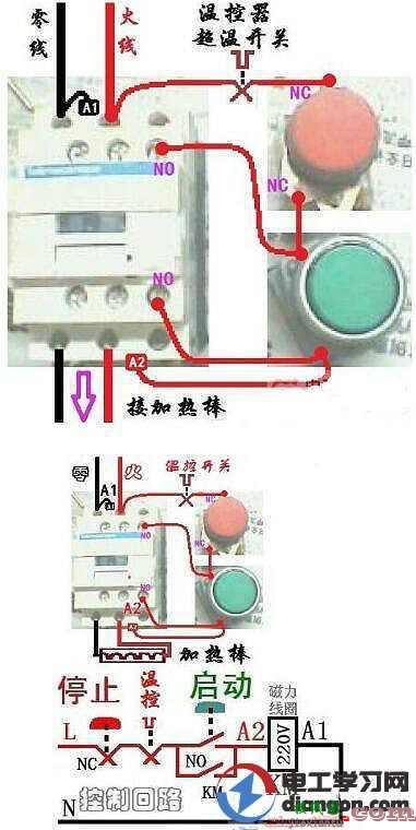 220V交流接触器正反转接线图解说  第5张