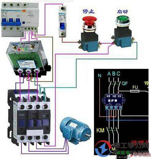 220V交流接触器正反转接线图解说  第9张