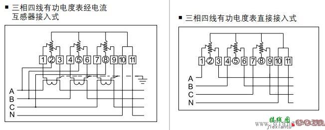 dt862型三相四线有功电能表接线图  第1张