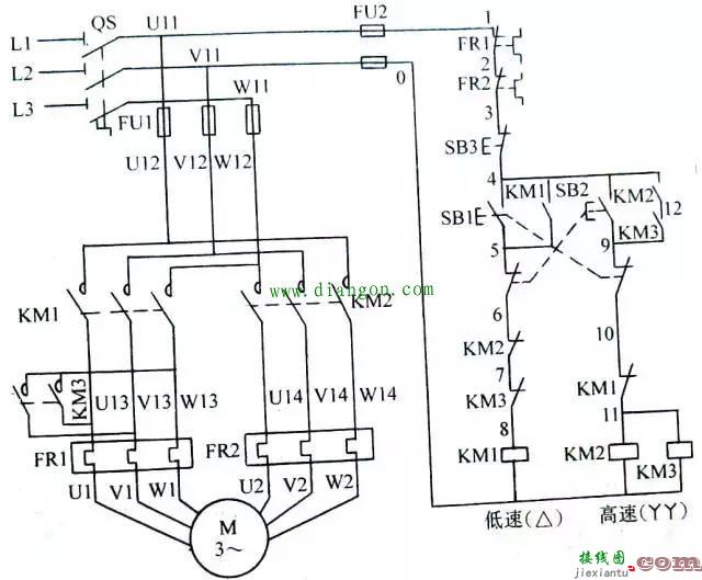多速异步电动机调速控制电路图  第2张