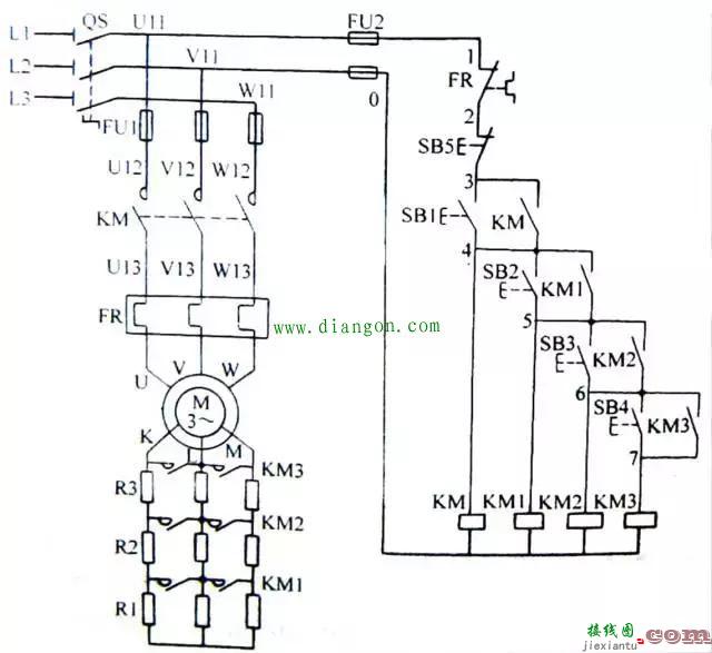 绕线转子电动机起动控制电路图  第3张