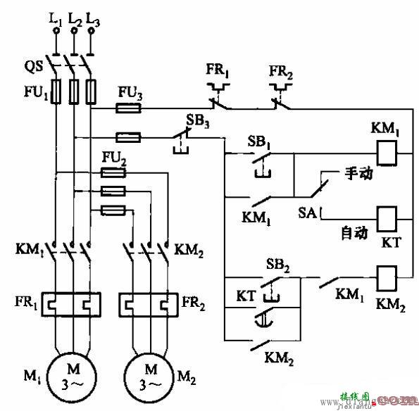电动机自动与手动控制电路图  第1张
