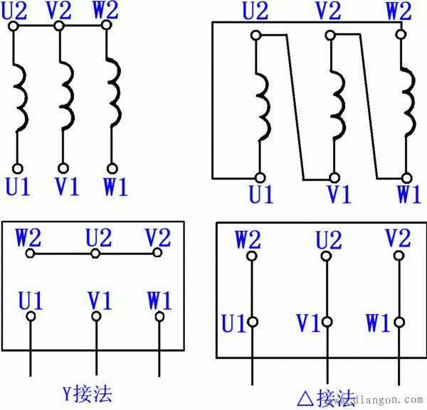 三相电机内部接线图  第2张