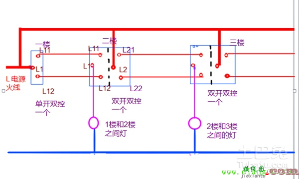 怎么接一灯三开?三开一控开关接线图  第1张