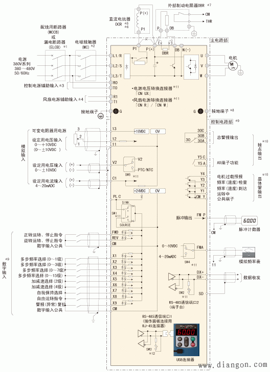 变频器控制电机接线图  第2张