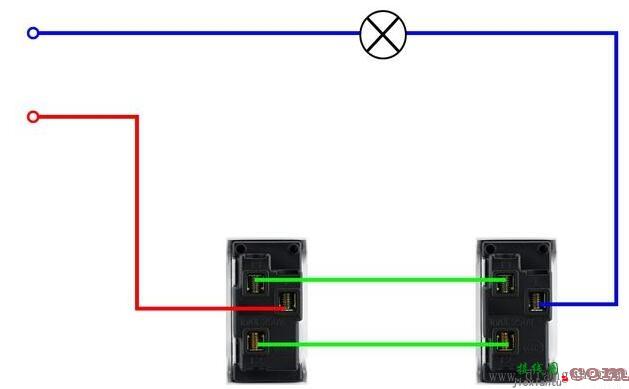 单联双控开关实物接线图  第1张