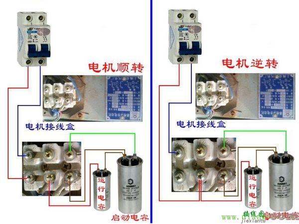 两相异步电动机接线图  第1张