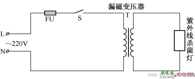 紫外线杀菌灯接线电路图  第1张