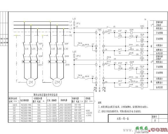 排水泵一用一备控制原理图  第1张