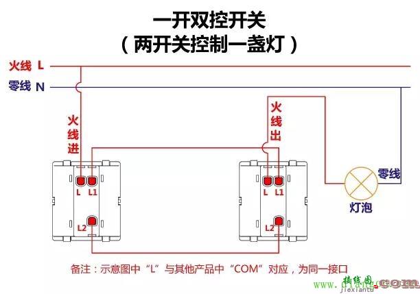 一开双控开关接线图解_双控开关接线实物图  第1张