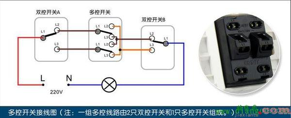 单联多控接线图  第1张