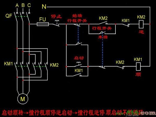 电动机自动往返控制电路  第1张