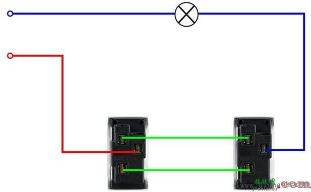 两个开关同时控制一盏灯接线图  第2张