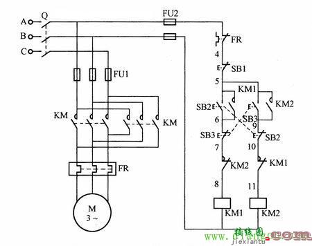 电动机双重互锁正反转控制电路图  第1张