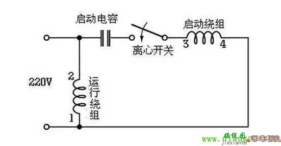 220V单相电机启动运转电容接线图  第2张