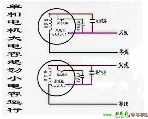 220V单相电机启动运转电容接线图  第5张