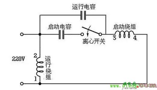 220V单相电机启动运转电容接线图  第3张