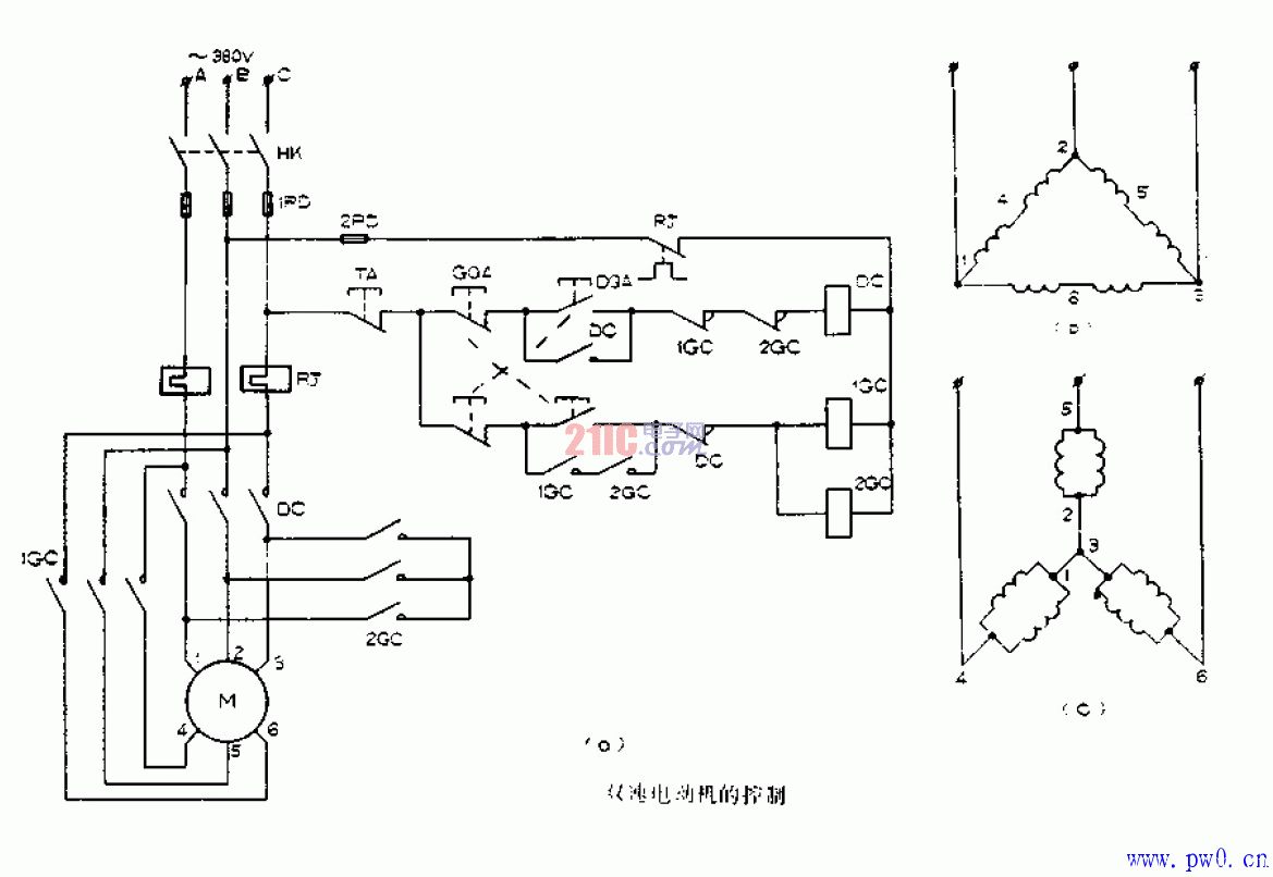 交流双速电机接线图  第2张