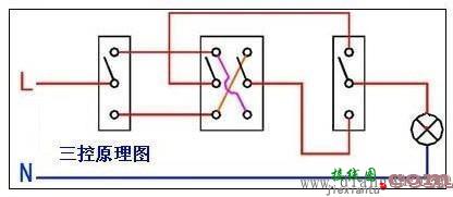 三联双控开关接线图  第1张