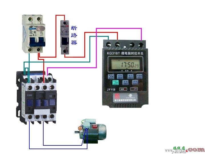交流接触器微电脑时控开关接线图  第4张