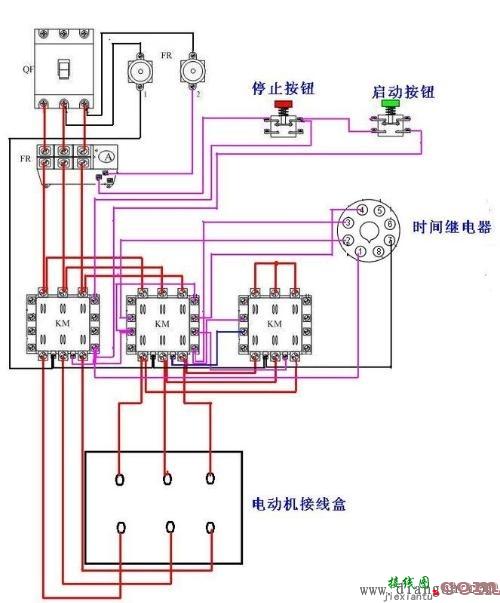 电动机星三角降压启动电路图  第1张