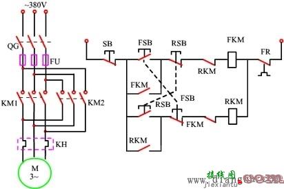 电机正反转控制电路原理图  第1张