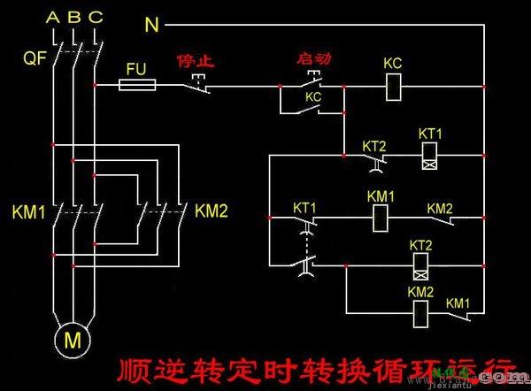 时间继电器控制电动机电路图  第1张