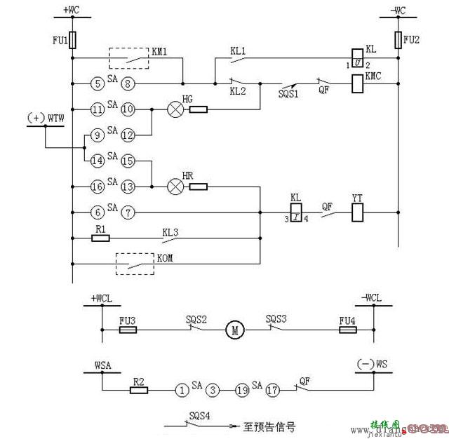 弹簧贮能操作机构的断路器控制、信号回路图  第1张