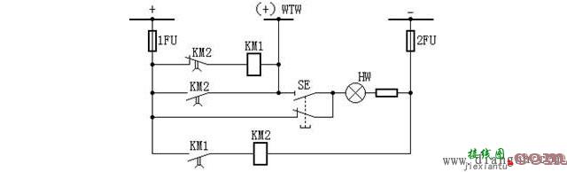 由两个中间继电器构成的闪光装置接线图  第1张