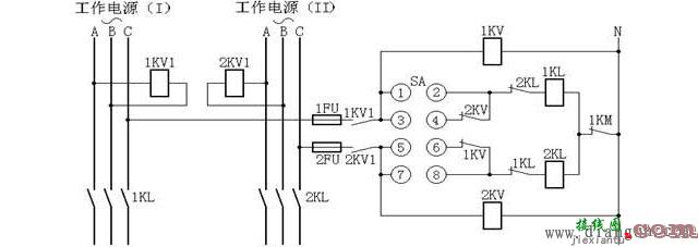 变压器强油循环风冷却器工作和备用电源自动切换回路接线图  第1张