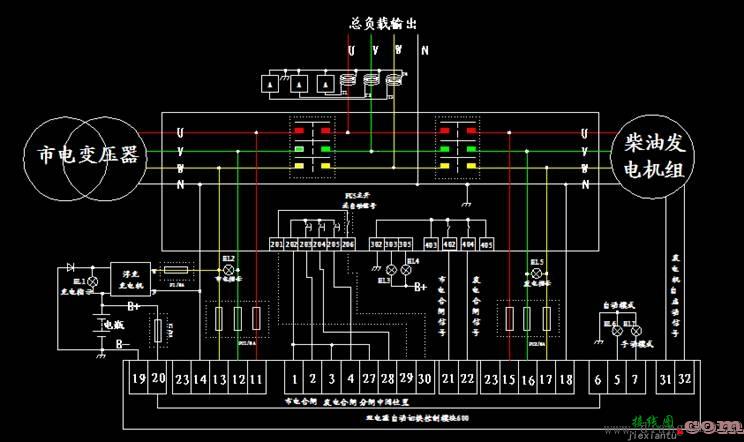 市电与发电机自动转换线路图  第2张