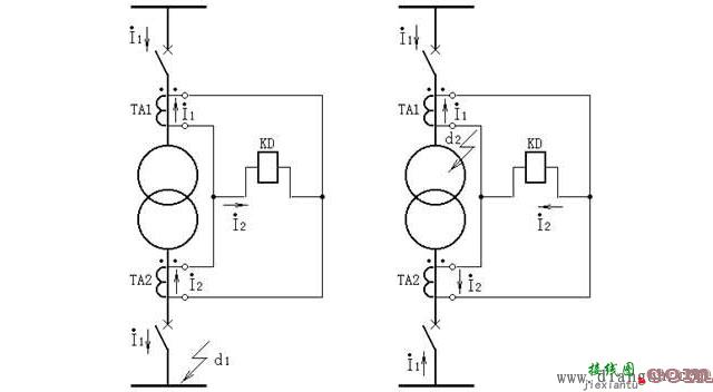 双绕组变压器纵差保护单线原理图  第1张