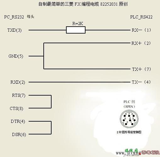 常用PLC下载线接线图  第1张