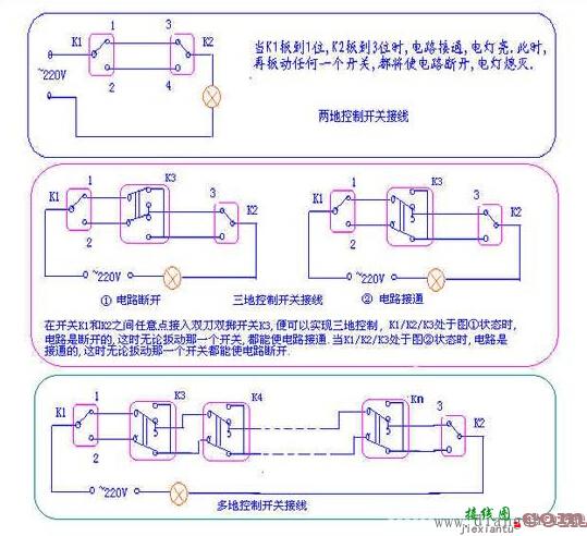 三联开关实物接线图  第2张